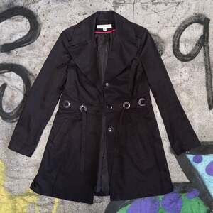 Via Spiga Black Single Breasted Belted Trench Coat
